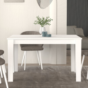 Τραπέζι Darlen Megapap χρώμα λευκό 125x72x74εκ. - Image 3