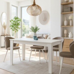 Τραπέζι Darlen Megapap χρώμα λευκό 125x72x74εκ. - Image 4