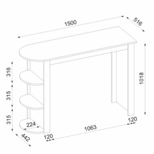 Τραπέζι μπαρ Vigne Megapap χρώμα sepet oak 150x51,6x101,8εκ. - Image 7