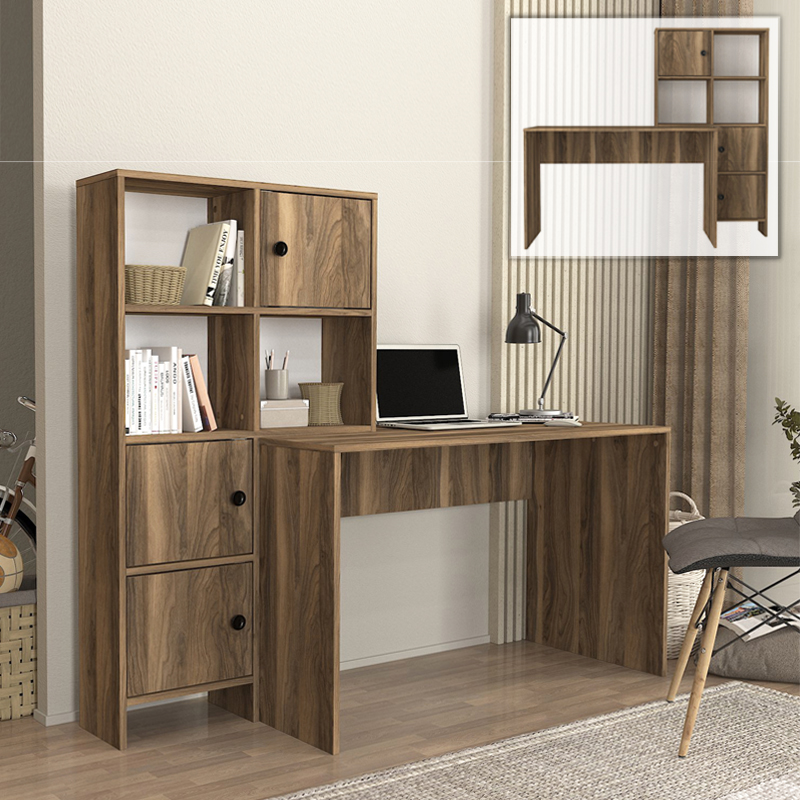 Γραφείο εργασίας Lesya Megapap αναστρέψιμο χρώμα καρυδί 159