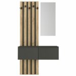 Έπιπλο εισόδου Kanso Megapap χρώμα ανθρακί - sepet oak 100x35x196,7εκ. - Image 7