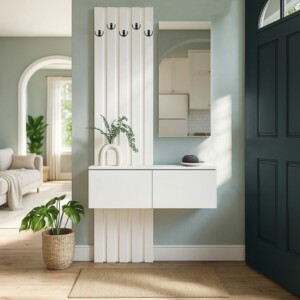 Έπιπλο εισόδου Kanso Megapap χρώμα λευκό 100x35x196,7εκ. - Image 6