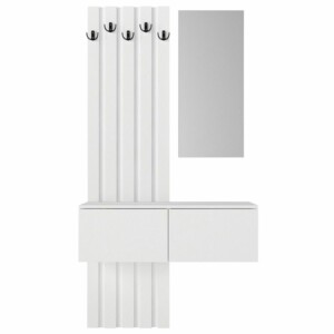 Έπιπλο εισόδου Kanso Megapap χρώμα λευκό 100x35x196,7εκ. - Image 8