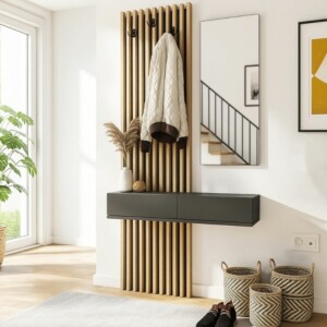 Έπιπλο εισόδου Elois Megapap χρώμα ανθρακί - sepet oak 96,6x26,8x195,5εκ. - Image 5