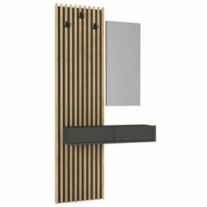 Έπιπλο εισόδου Elois Megapap χρώμα ανθρακί - sepet oak 96,6x26,8x195,5εκ. - Image 8