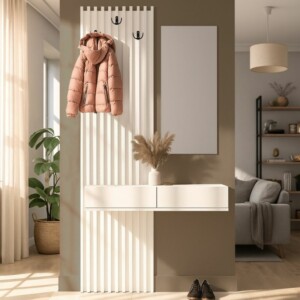 Έπιπλο εισόδου Elois Megapap χρώμα λευκό 96,6x26,8x195,5εκ. - Image 5