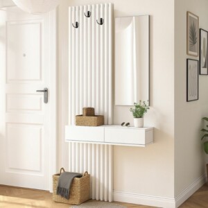 Έπιπλο εισόδου Elois Megapap χρώμα λευκό 96,6x26,8x195,5εκ. - Image 6