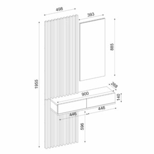 Έπιπλο εισόδου Elois Megapap χρώμα λευκό 96,6x26,8x195,5εκ. - Image 9