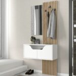 Έπιπλο εισόδου Naro Megapap χρώμα λευκό - sepet oak 90x35x204,2εκ. - Image 3