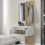 Έπιπλο εισόδου Naro Megapap χρώμα λευκό - sepet oak 90x35x204,2εκ. - Image 4