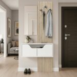 Έπιπλο εισόδου Naro Megapap χρώμα λευκό - sepet oak 90x35x204,2εκ. - Image 6