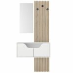 Έπιπλο εισόδου Naro Megapap χρώμα λευκό - sepet oak 90x35x204,2εκ. - Image 7