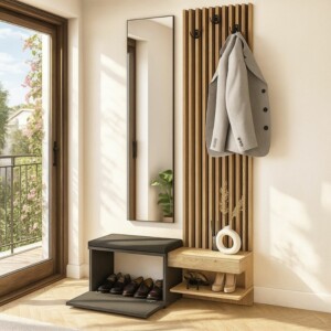 Έπιπλο εισόδου Dumont Megapap χρώμα ανθρακί - sepet oak 104,8x35x198εκ. - Image 4