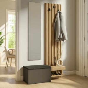 Έπιπλο εισόδου Dumont Megapap χρώμα ανθρακί - sepet oak 104