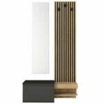 Έπιπλο εισόδου Dumont Megapap χρώμα ανθρακί - sepet oak 104,8x35x198εκ. - Image 5