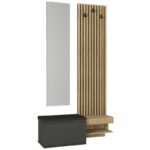 Έπιπλο εισόδου Dumont Megapap χρώμα ανθρακί - sepet oak 104,8x35x198εκ. - Image 6