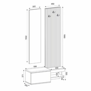 Έπιπλο εισόδου Dumont Megapap χρώμα ανθρακί - sepet oak 104,8x35x198εκ. - Image 7