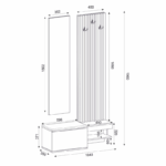 Έπιπλο εισόδου Dumont Megapap χρώμα ανθρακί - sepet oak 104,8x35x198εκ. - Image 8