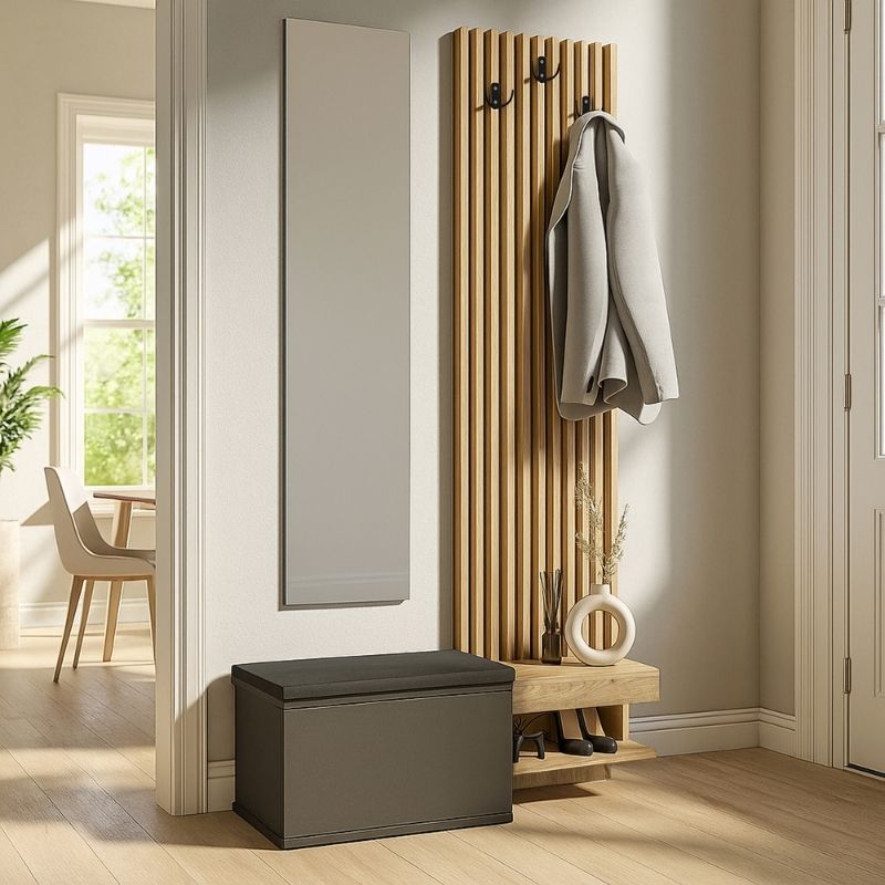 Έπιπλο εισόδου Dumont Megapap χρώμα ανθρακί - sepet oak 104 Έπιπλο εισόδου Dumont Megapap χρώμα ανθρακί - sepet oak 104