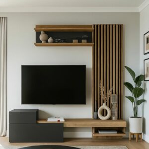 Σύνθεση τηλεόρασης Dumont Megapap χρώμα ανθρακί - sepet oak 180x36