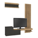 Σύνθεση τηλεόρασης Dumont Megapap χρώμα ανθρακί - sepet oak 180x36,8x200εκ. - Image 9
