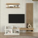 Σύνθεση τηλεόρασης Dumont Megapap χρώμα λευκό - sepet oak 180x36,8x200εκ. - Image 5