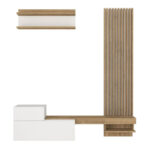 Σύνθεση τηλεόρασης Dumont Megapap χρώμα λευκό - sepet oak 180x36,8x200εκ. - Image 8