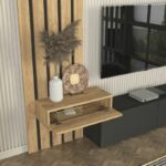 Σύνθεση τηλεόρασης Rosaline Megapap χρώμα ανθρακί - sepet oak 183x31,3x196,9εκ. - Image 8