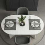 Τραπέζι Cortado Megapap χρώμα λευκό εφέ μαρμάρου 138x80x75εκ. - Image 2