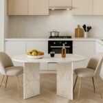 Τραπέζι Cortado Megapap χρώμα λευκό εφέ μαρμάρου 138x80x75εκ. - Image 3