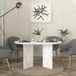 Τραπέζι Cortado Megapap χρώμα λευκό εφέ μαρμάρου 138x80x75εκ. - Image 6