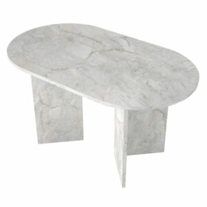 Τραπέζι Cortado Megapap χρώμα λευκό εφέ μαρμάρου 138x80x75εκ. - Image 9