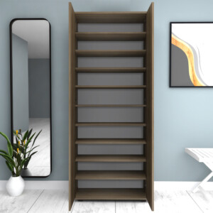 Ντουλάπα ρούχων - παπουτσοθήκη Eric Megapap δίφυλλη χρώμα καρυδί 76x36x187εκ. - Image 4