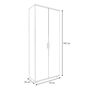 Ντουλάπα ρούχων - παπουτσοθήκη Eric Megapap δίφυλλη χρώμα καρυδί 76x36x187εκ. - Image 6