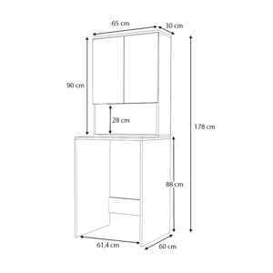 Έπιπλο πλυντηρίου Cozen Megapap χρώμα καρυδί 65x60x178εκ. - Image 5