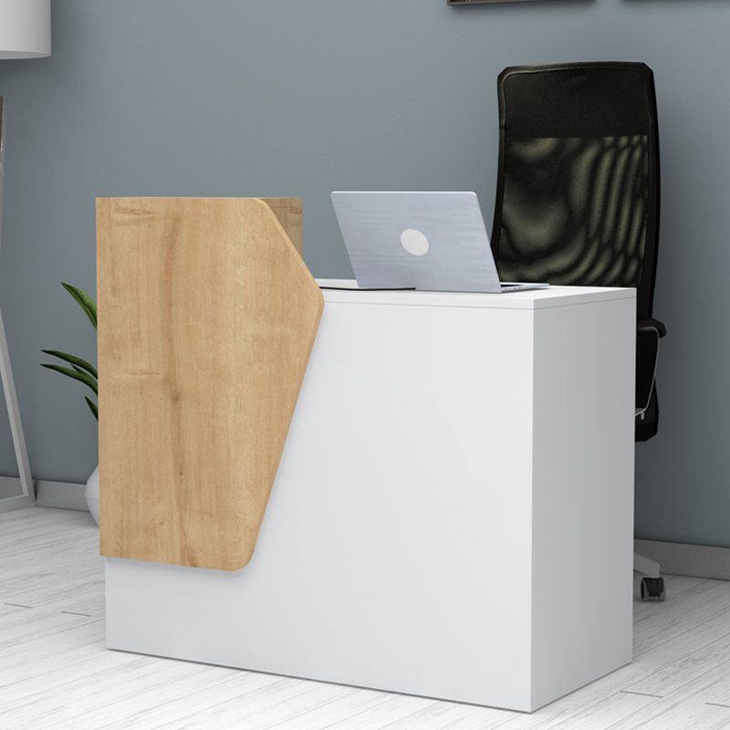 Γραφείο υποδοχής - reception Merlin Megapap χρώμα λευκό - φυσικό οξιάς 110x50x101 Γραφείο υποδοχής - reception Merlin Megapap χρώμα λευκό - φυσικό οξιάς 110x50x101