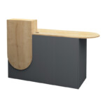 Γραφείο υποδοχής - reception Rezio Megapap χρώμα ανθρακί - φυσικό οξιάς 140x50x101,8εκ. - Image 4