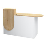 Γραφείο υποδοχής - reception Rezio Megapap χρώμα λευκό - φυσικό οξιάς 140x50x101,8εκ. - Image 4