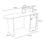 Γραφείο υποδοχής - reception Rezio Megapap χρώμα λευκό - φυσικό οξιάς 140x50x101,8εκ. - Image 5