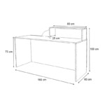 Γραφείο υποδοχής - reception Lione Megapap χρώμα φυσικό οξιάς - ανθρακί 160x60x100εκ. - Image 5