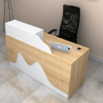 Γραφείο υποδοχής - reception Lione Megapap χρώμα φυσικό οξιάς - λευκό 160x60x100εκ. - Image 3