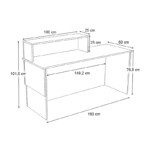 Γραφείο υποδοχής - reception Dustin Megapap χρώμα ανθρακί - φυσικό οξιάς 160x60x101,8εκ. - Image 6