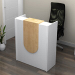 Γραφείο υποδοχής - reception Mezzo Megapap χρώμα λευκό - φυσικό οξιάς 90x40x110εκ. - Image 3