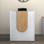 Γραφείο υποδοχής - reception Mezzo Megapap χρώμα λευκό - φυσικό οξιάς 90x40x110εκ. - Image 4