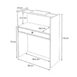 Γραφείο υποδοχής - reception Mezzo Megapap χρώμα λευκό - φυσικό οξιάς 90x40x110εκ. - Image 6