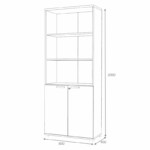 Βιβλιοθήκη γραφείου επαγγελματική Venturo Megapap χρώμα ανθρακί - φυσικό οξιάς 80x40x200εκ. - Image 7