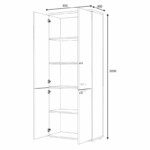 Ντουλάπα γραφείου επαγγελματική Venturo Megapap χρώμα ανθρακί - φυσικό οξιάς 80x40x200εκ. - Image 7