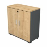 Ντουλάπι γραφείου επαγγελματικό Venturo Megapap χρώμα ανθρακί - φυσικό οξιάς 80x40x80εκ. - Image 3