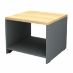 Τραπεζάκι γραφείου επαγγελματικό Venturo Megapap χρώμα ανθρακί - φυσικό οξιάς 60x60x45εκ.