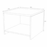 Τραπεζάκι γραφείου επαγγελματικό Venturo Megapap χρώμα ανθρακί - φυσικό οξιάς 60x60x45εκ. - Image 5